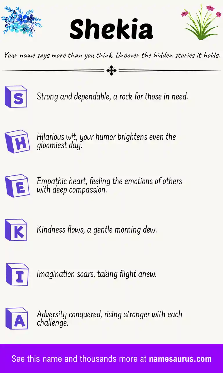 Acrostic poem about Shekia.