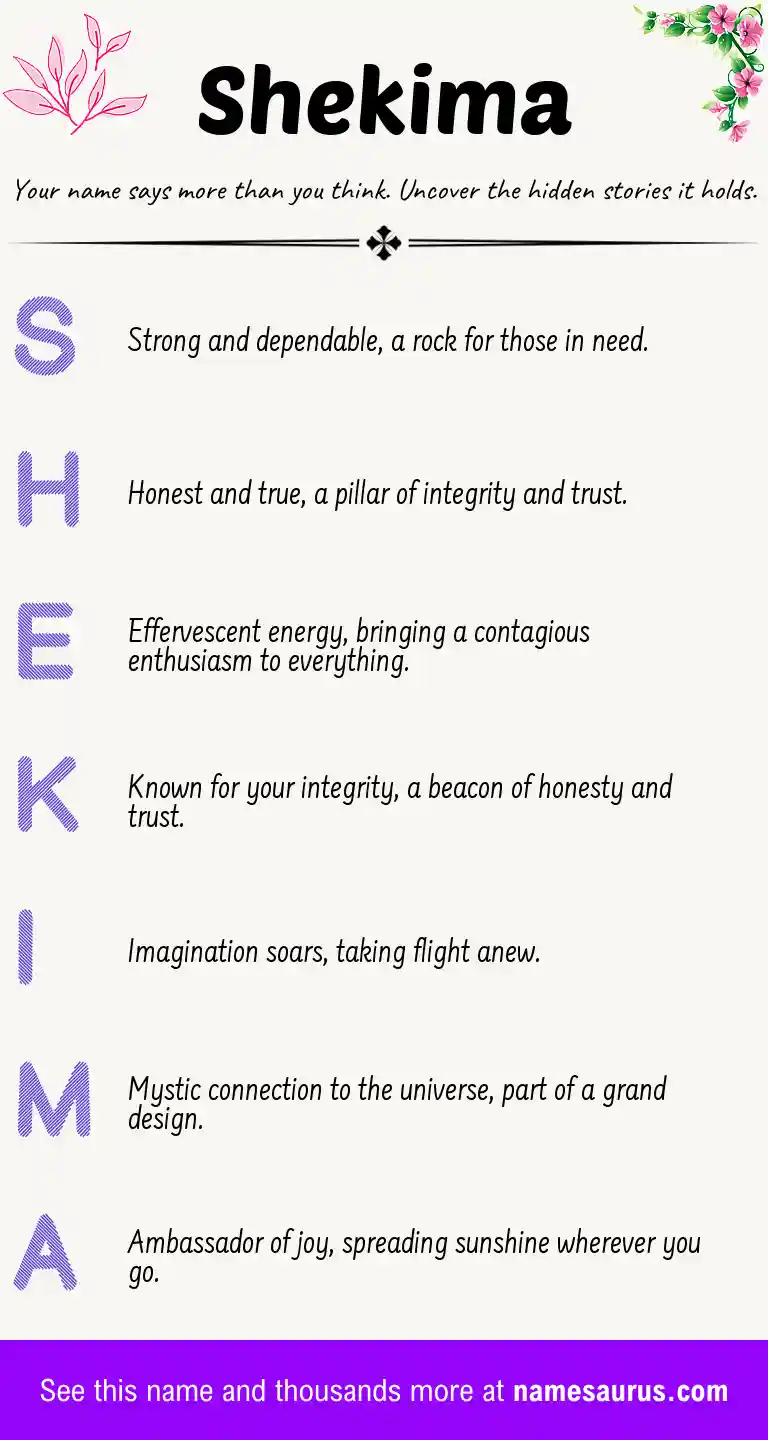 Acrostic poem about Shekima.