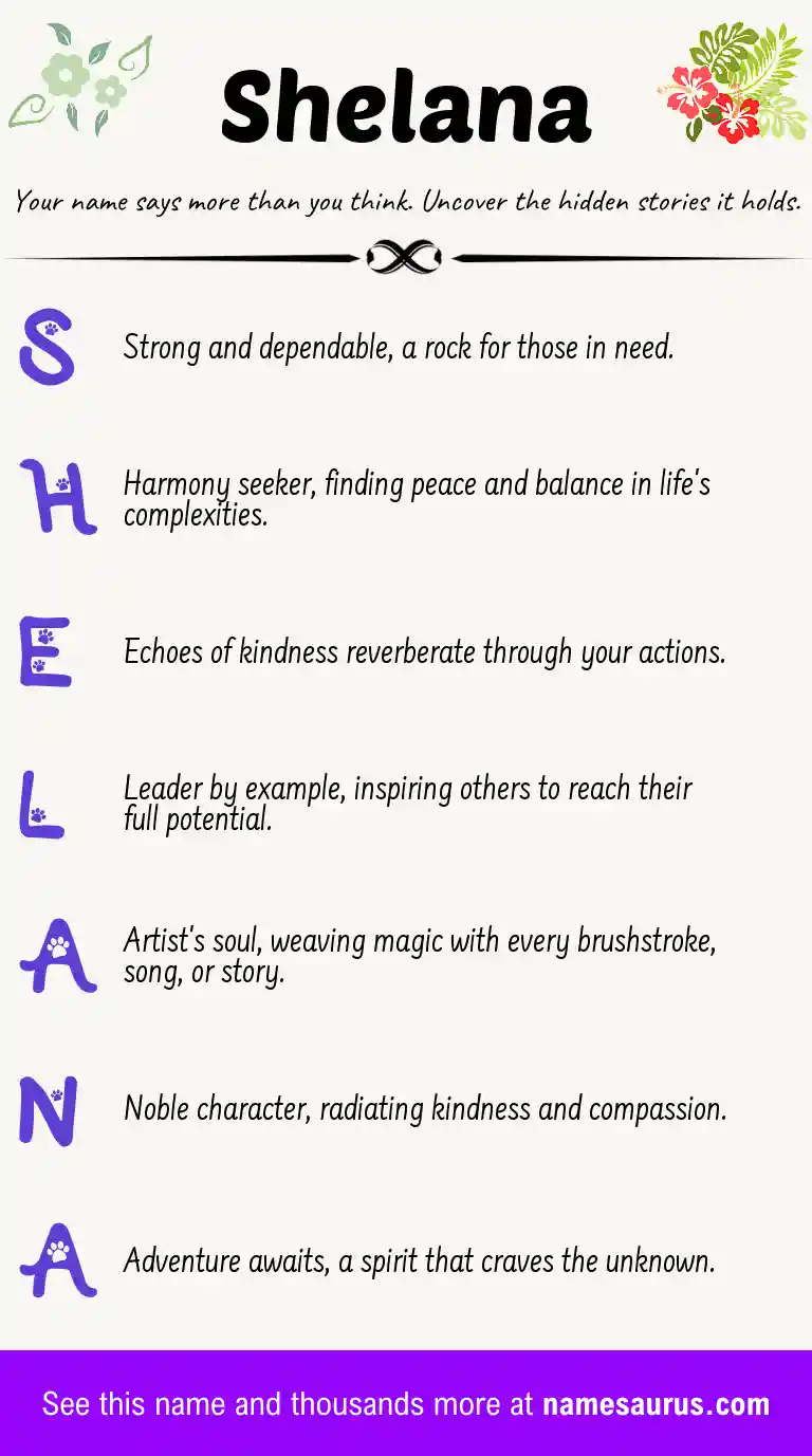 Acrostic poem about Shelana.
