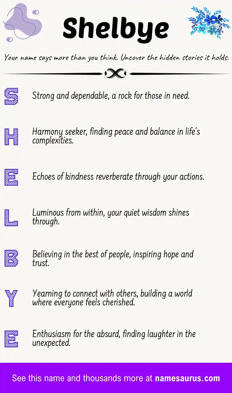 Acrostic poem about Shelbye.