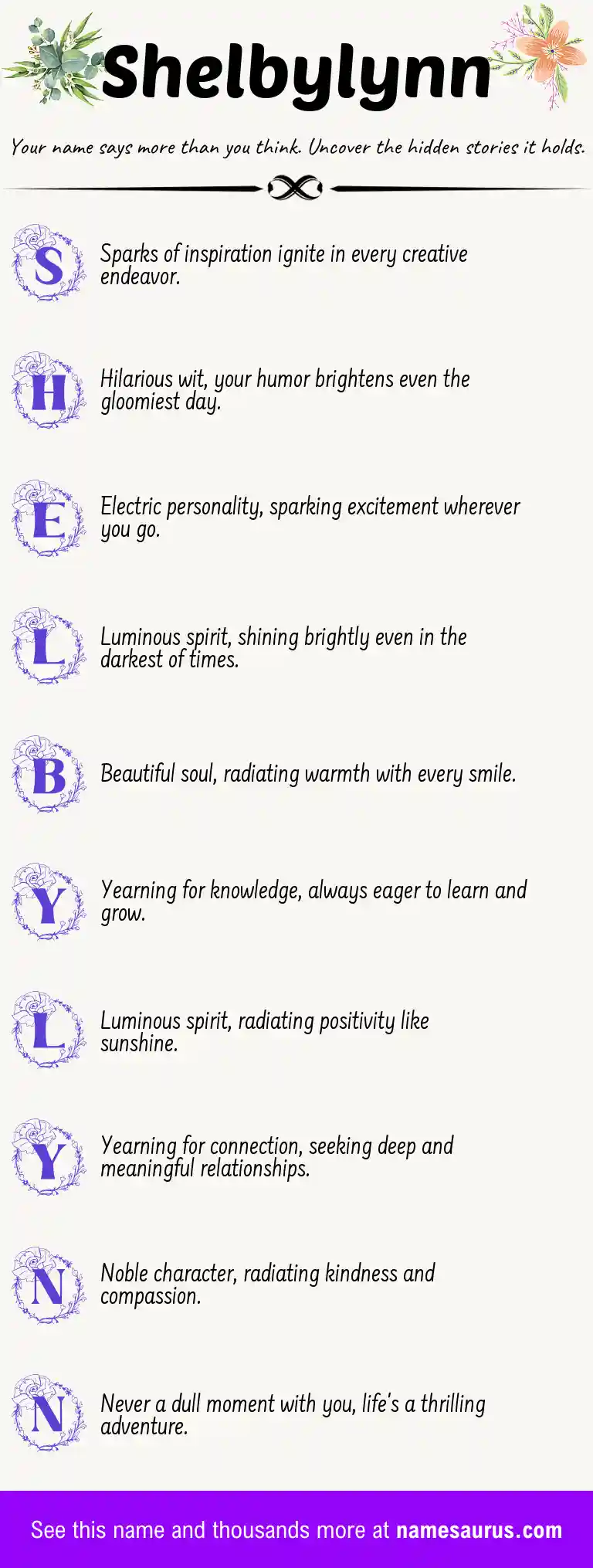 Acrostic poem about Shelbylynn.
