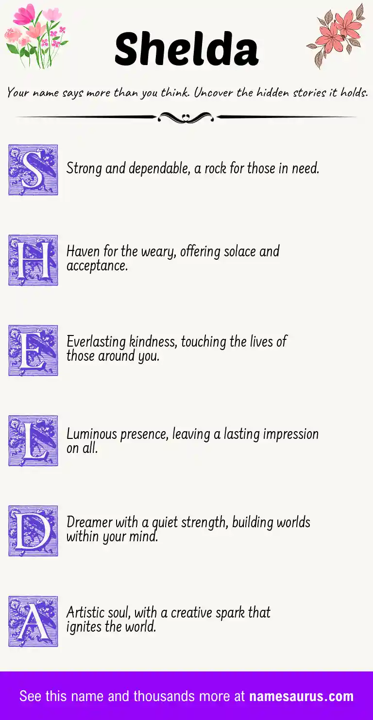Acrostic poem about Shelda.