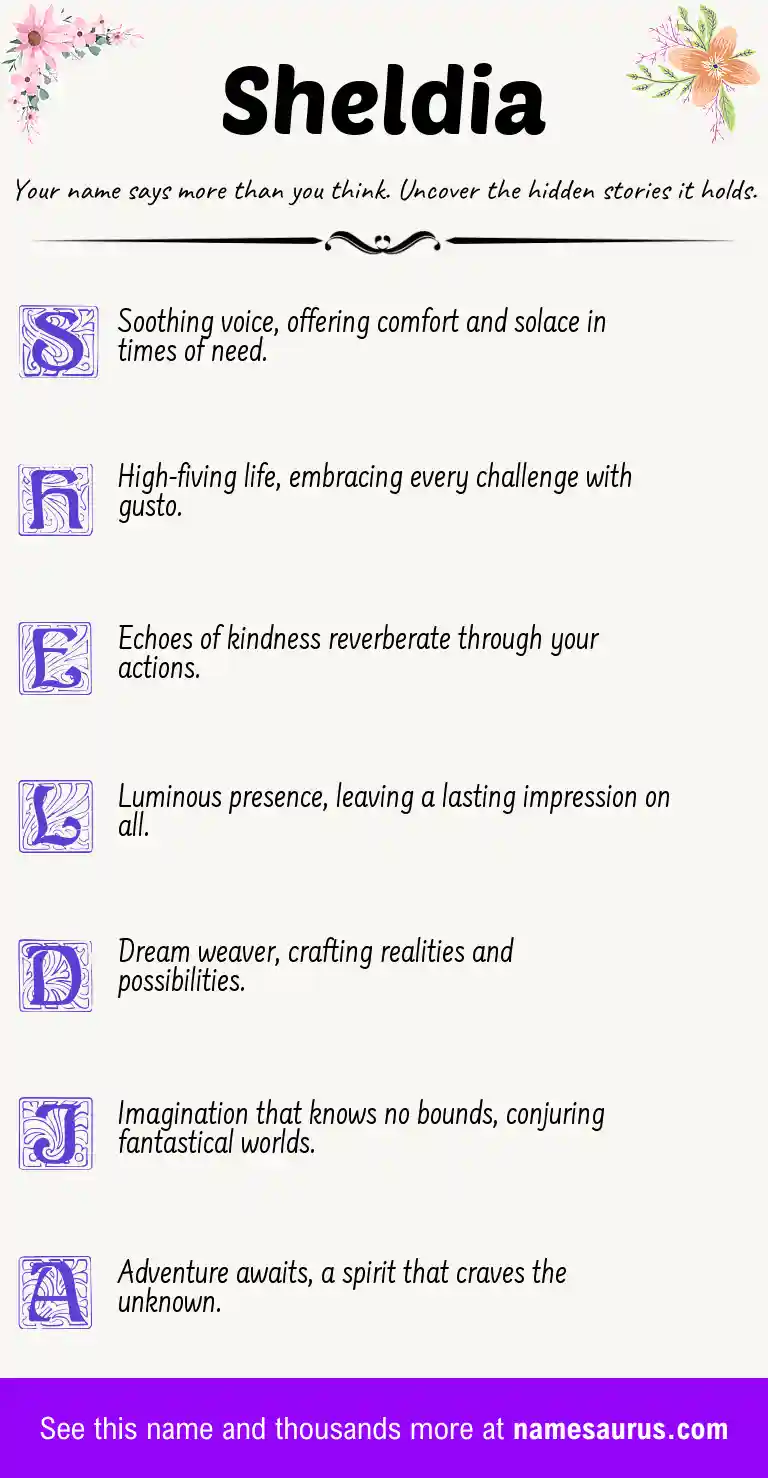 Acrostic poem about Sheldia.