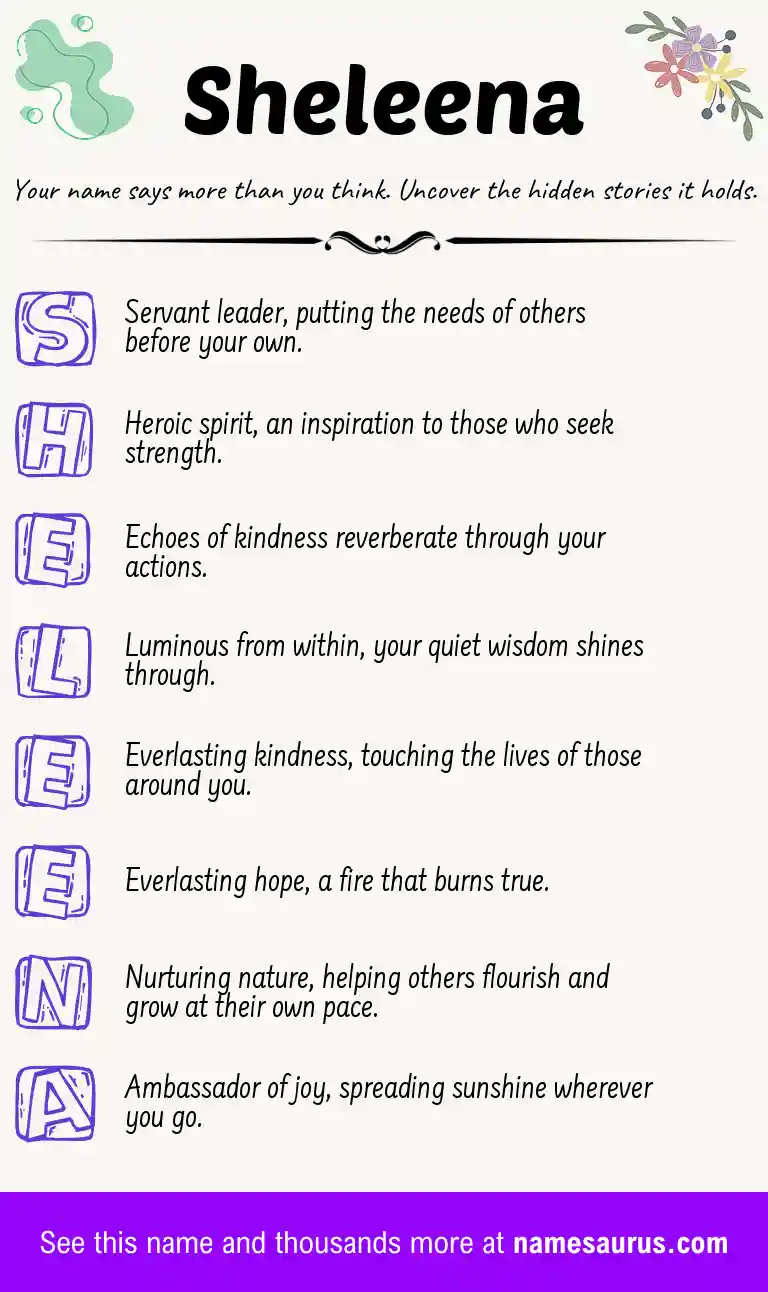 Acrostic poem about Sheleena.