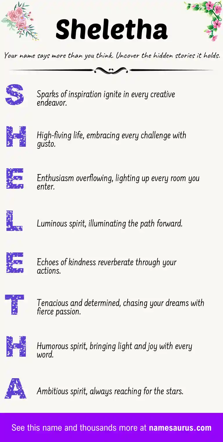Acrostic poem about Sheletha.