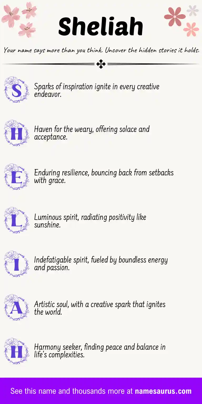 Acrostic poem about Sheliah.