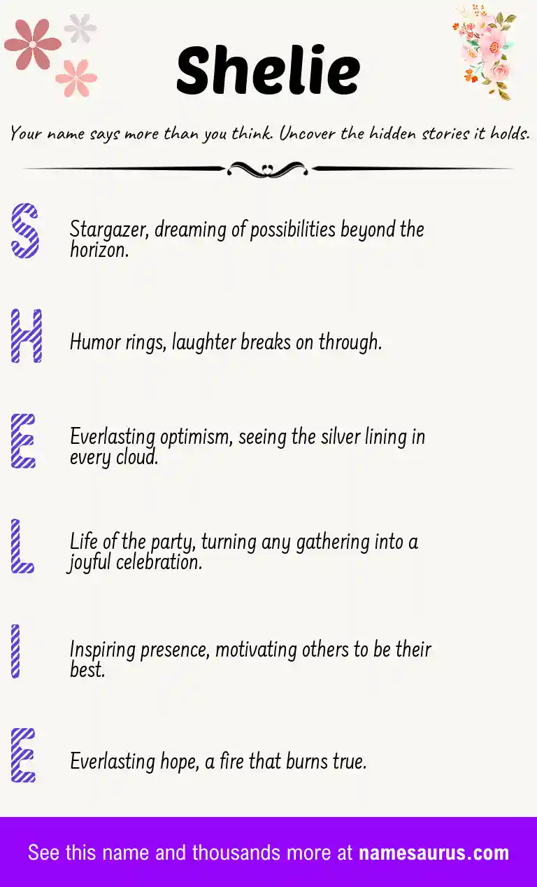 Acrostic poem about Shelie.