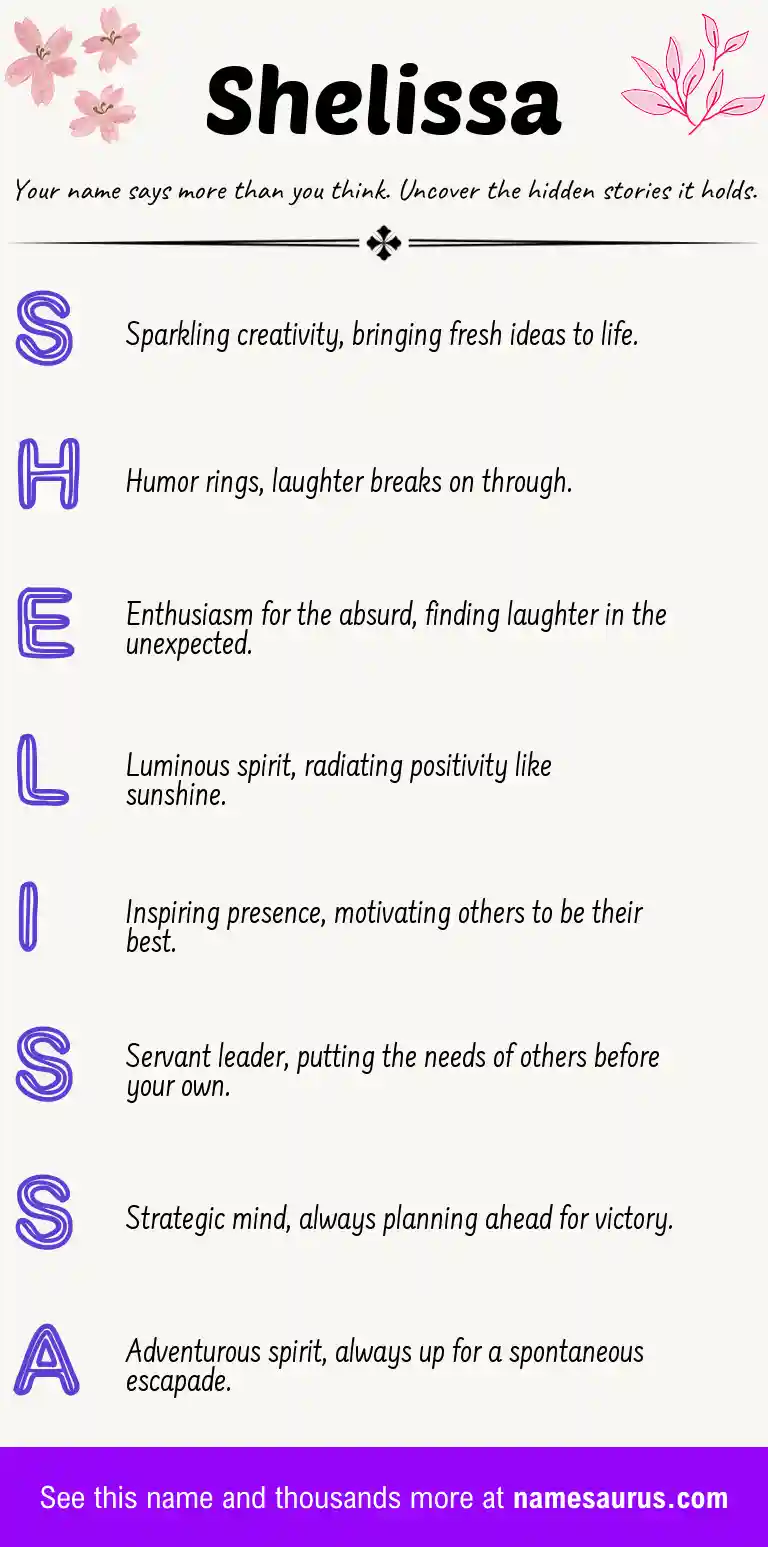 Acrostic poem about Shelissa.