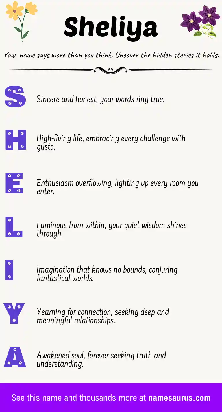 Acrostic poem about Sheliya.