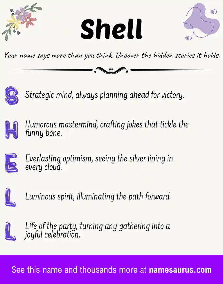 Acrostic poem about Shell.