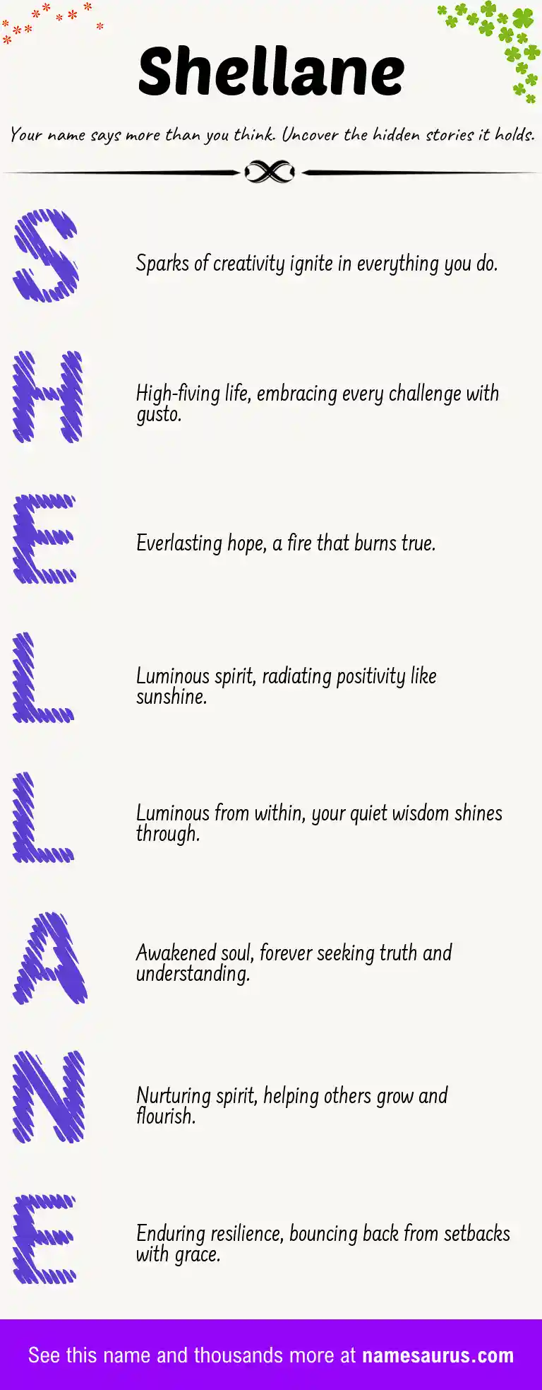 Acrostic poem about Shellane.