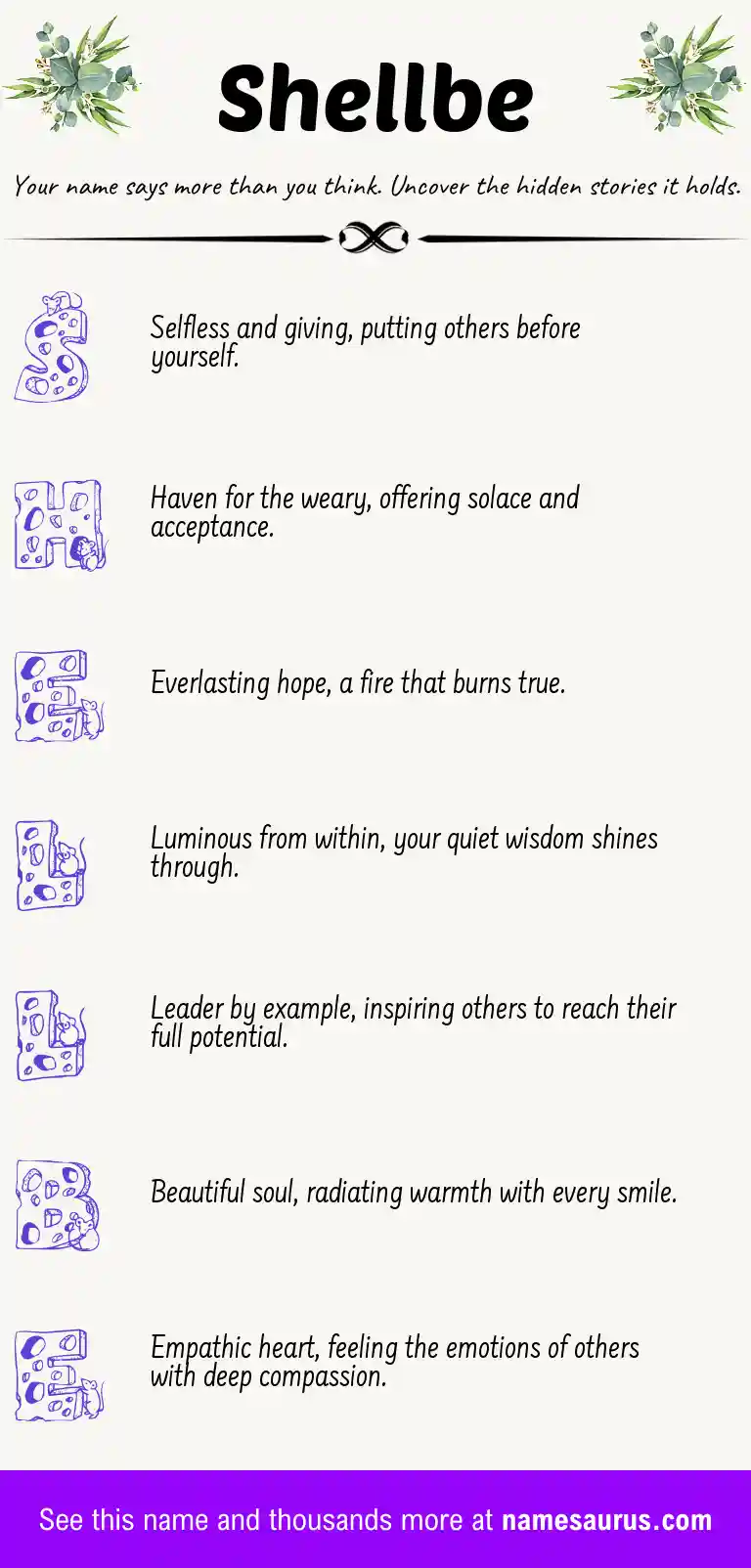 Acrostic poem about Shellbe.