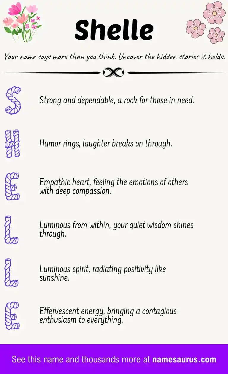 Acrostic poem about Shelle.