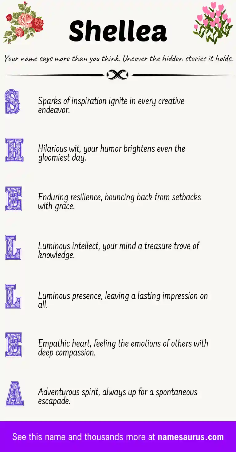 Acrostic poem about Shellea.