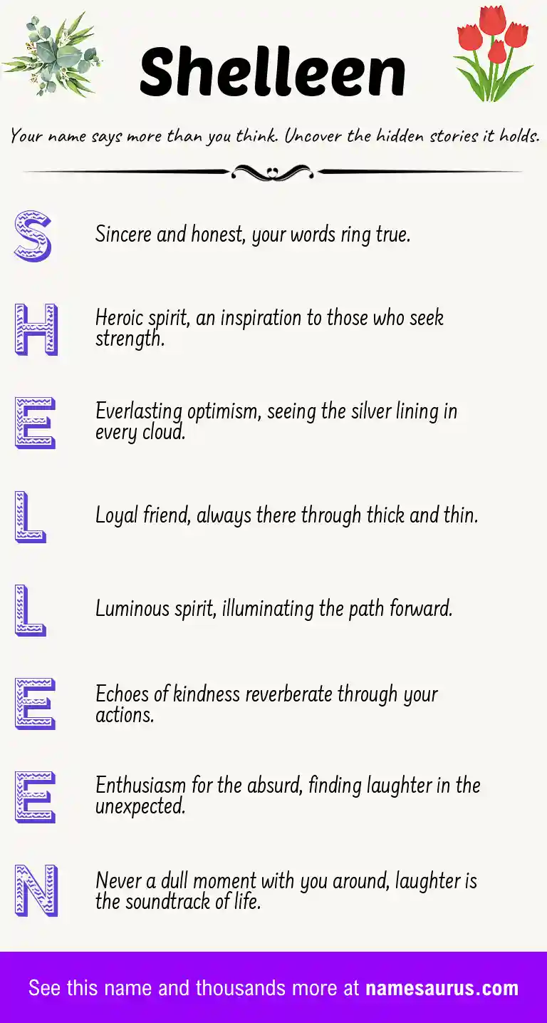 Acrostic poem about Shelleen.