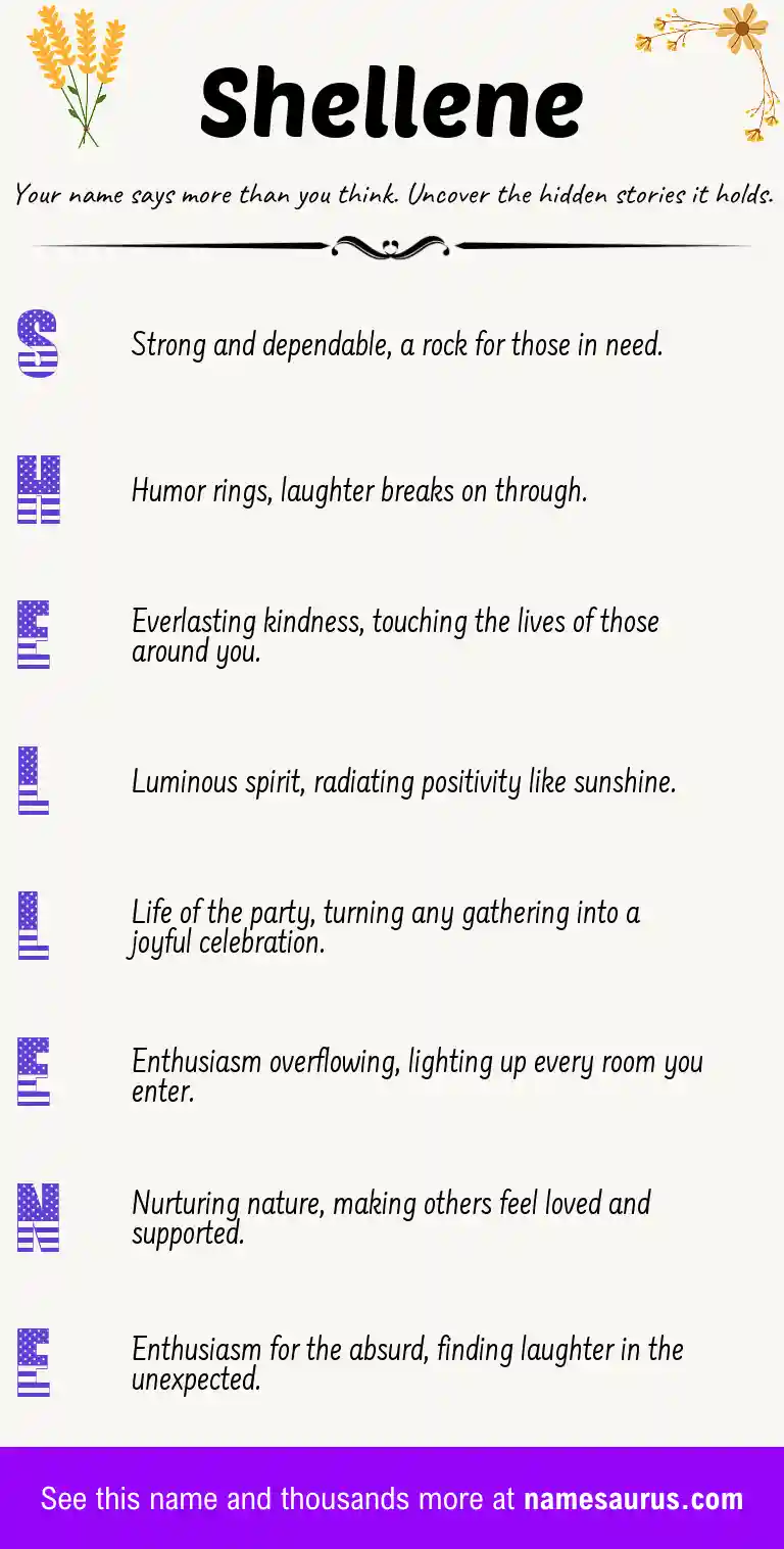 Acrostic poem about Shellene.