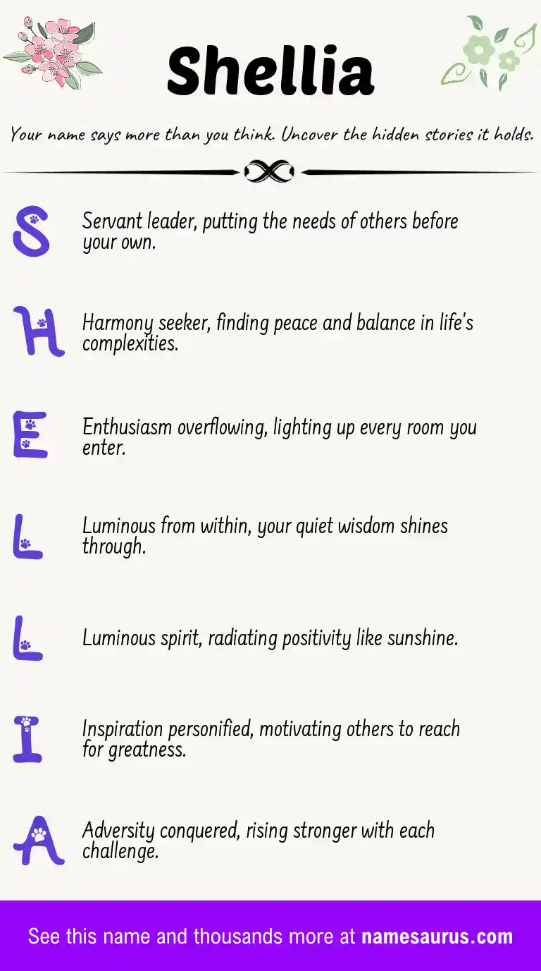 Acrostic poem about Shellia.