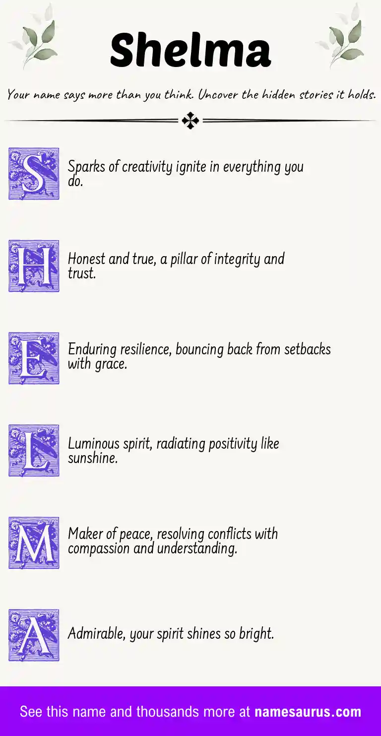 Acrostic poem about Shelma.