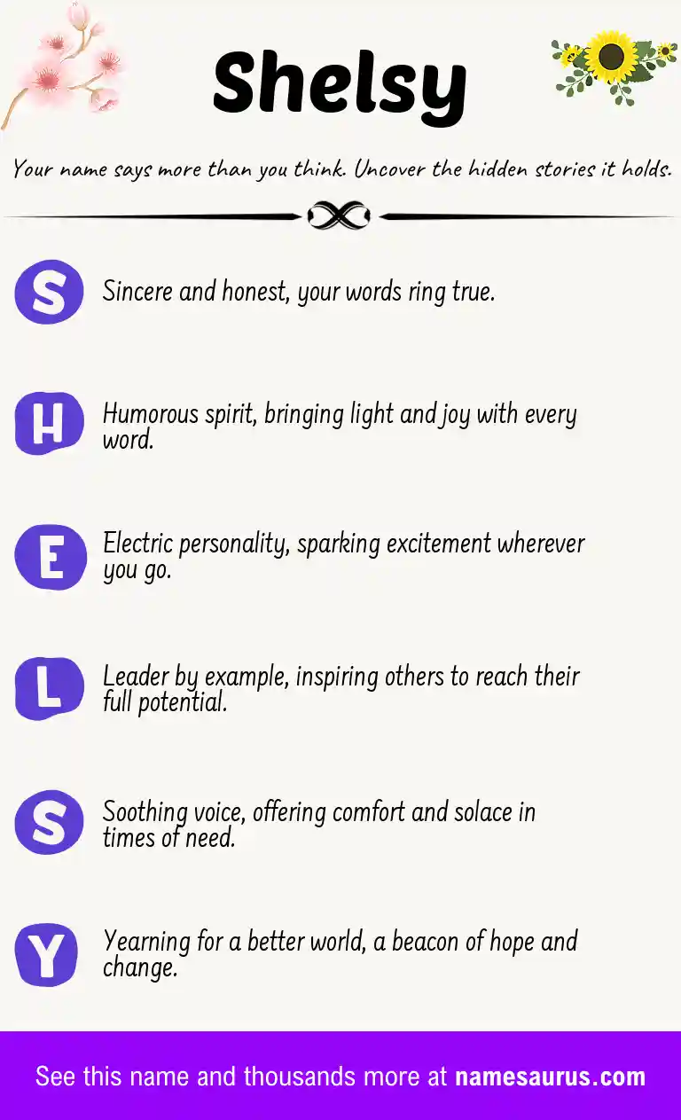 Acrostic poem about Shelsy.