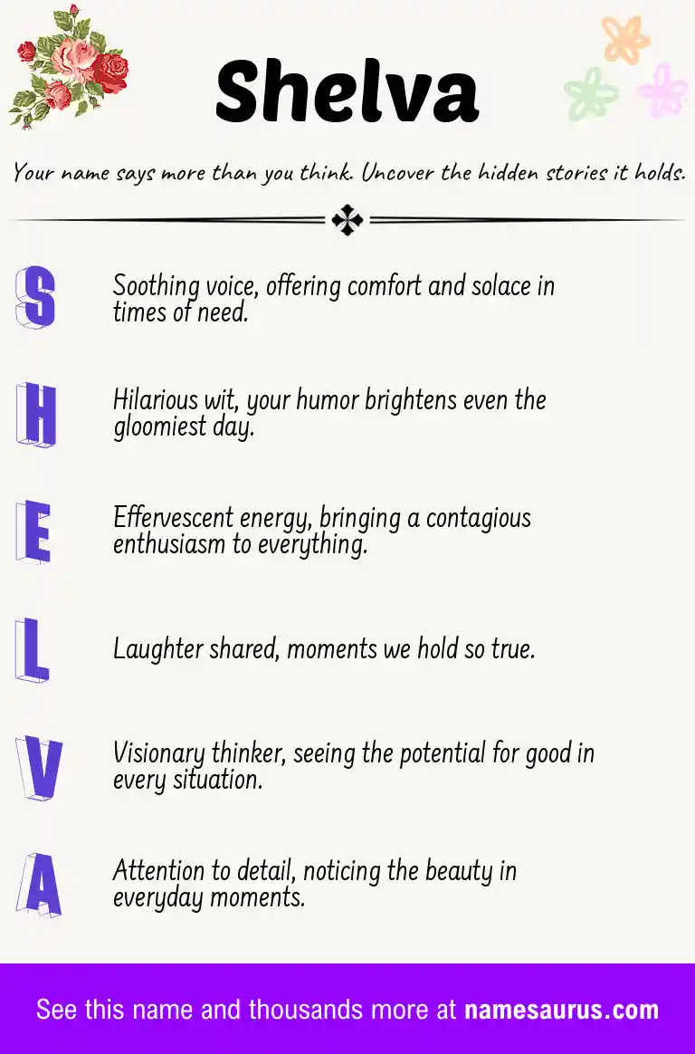 Acrostic poem about Shelva.