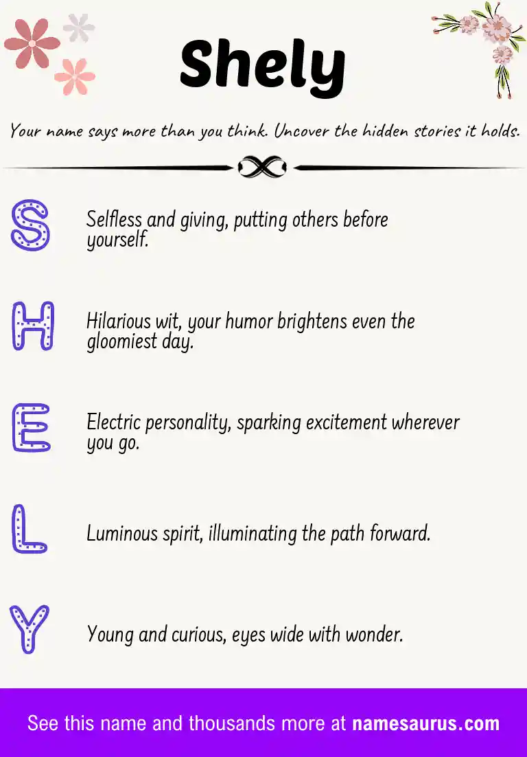 Acrostic poem about Shely.