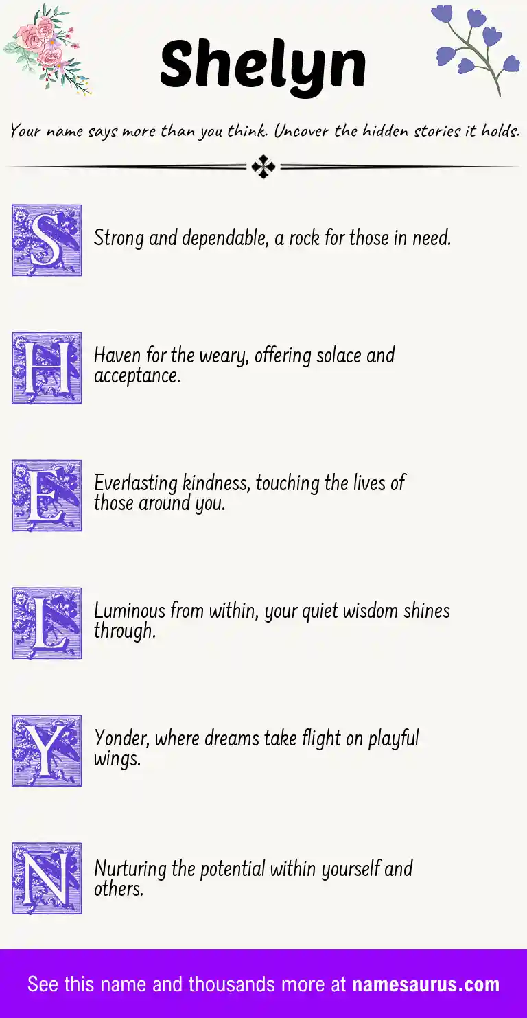 Acrostic poem about Shelyn.