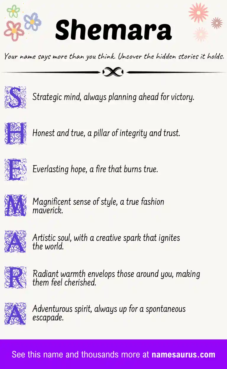 Acrostic poem about Shemara.