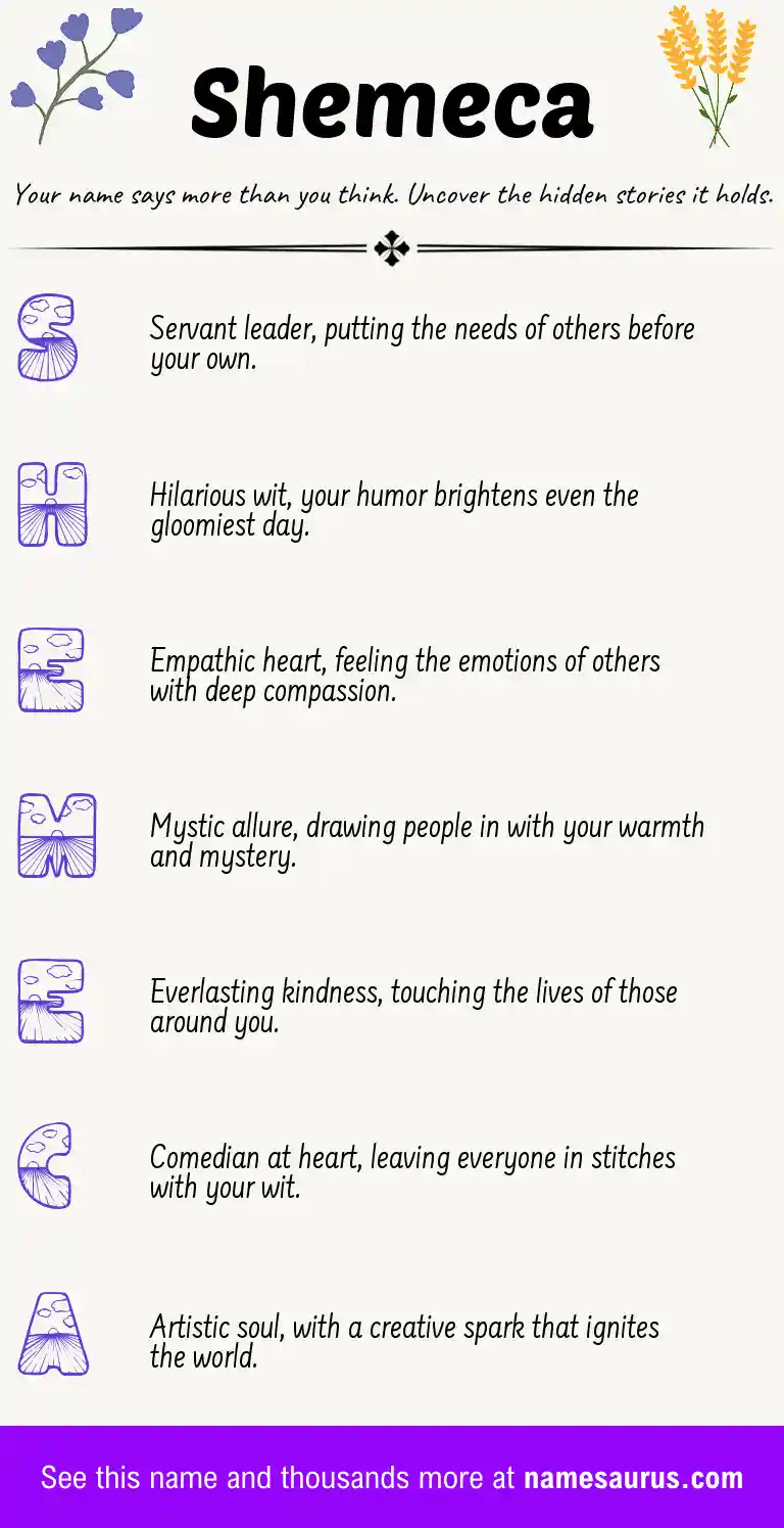 Acrostic poem about Shemeca.
