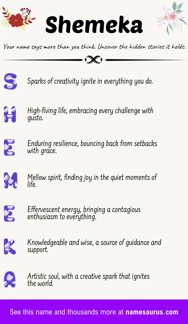 Acrostic poem about Shemeka.