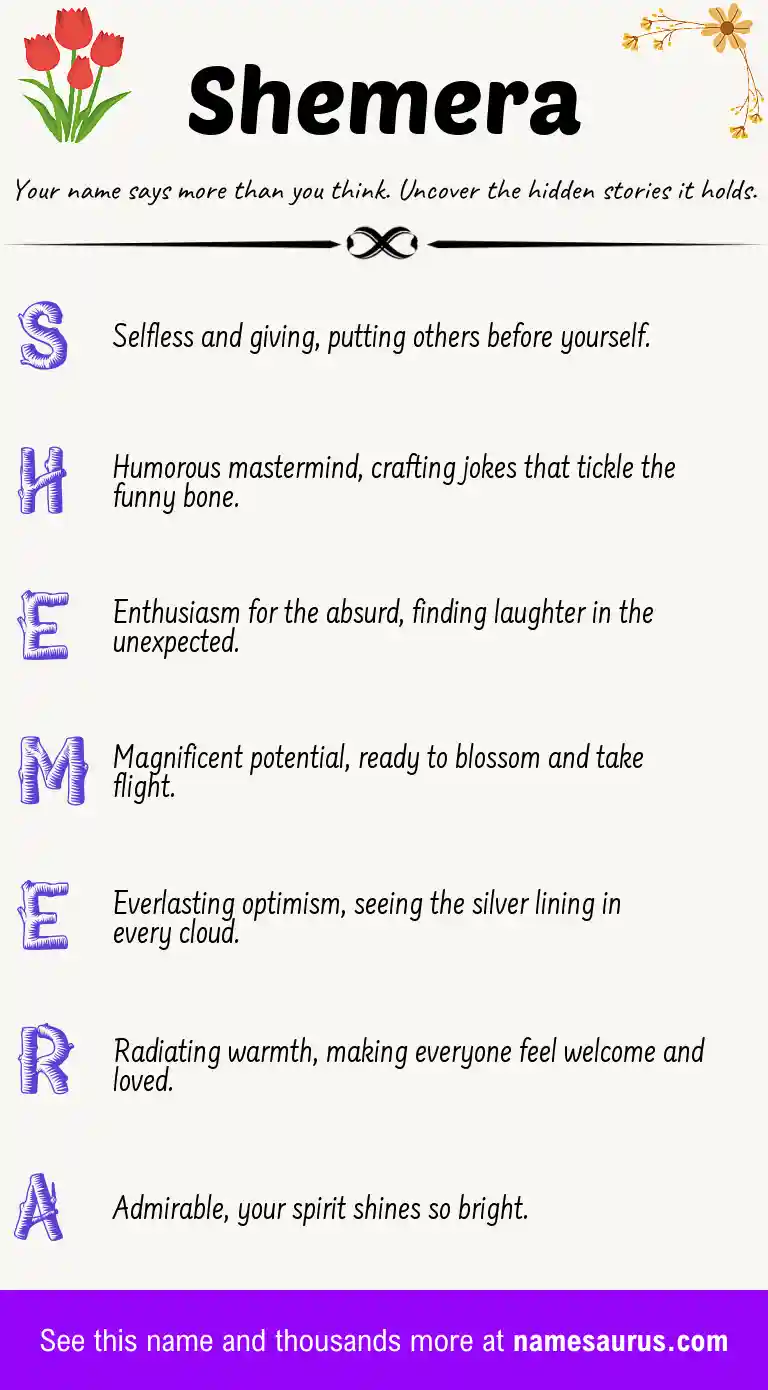 Acrostic poem about Shemera.