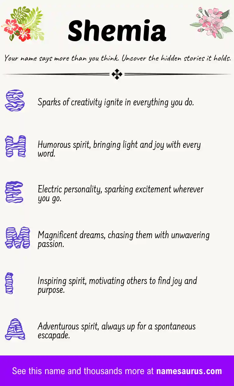Acrostic poem about Shemia.