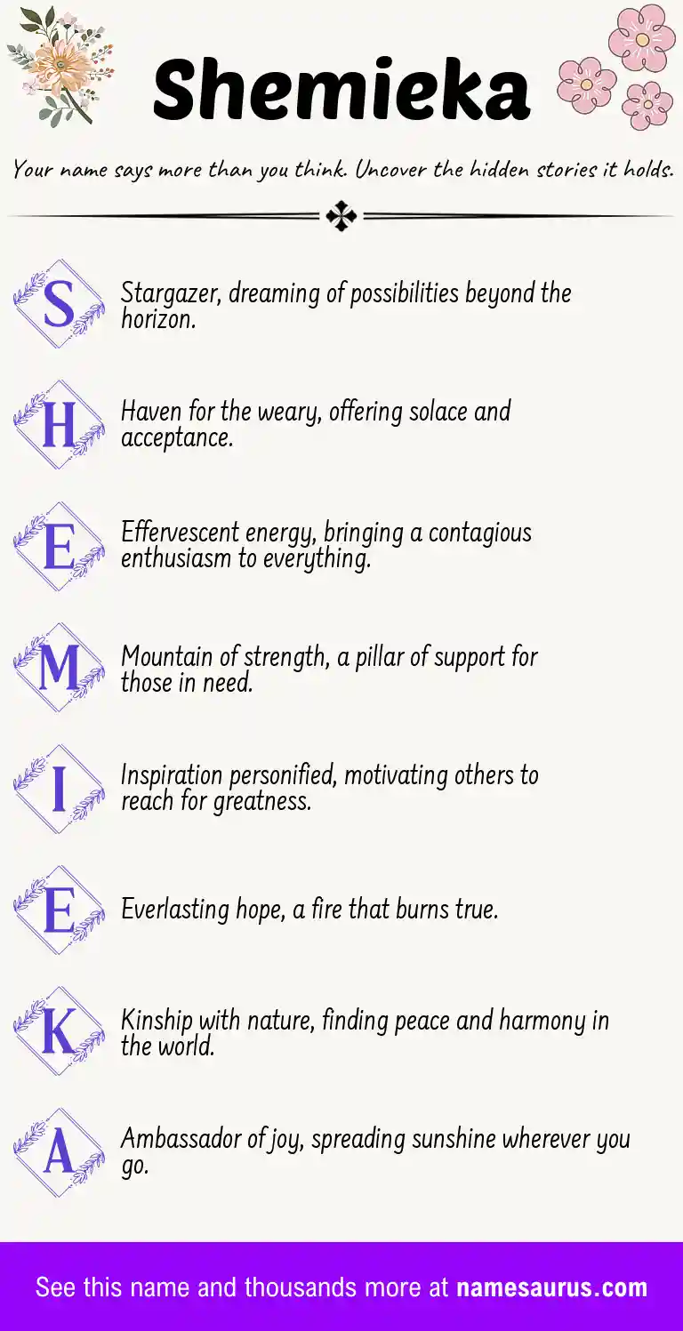 Acrostic poem about Shemieka.