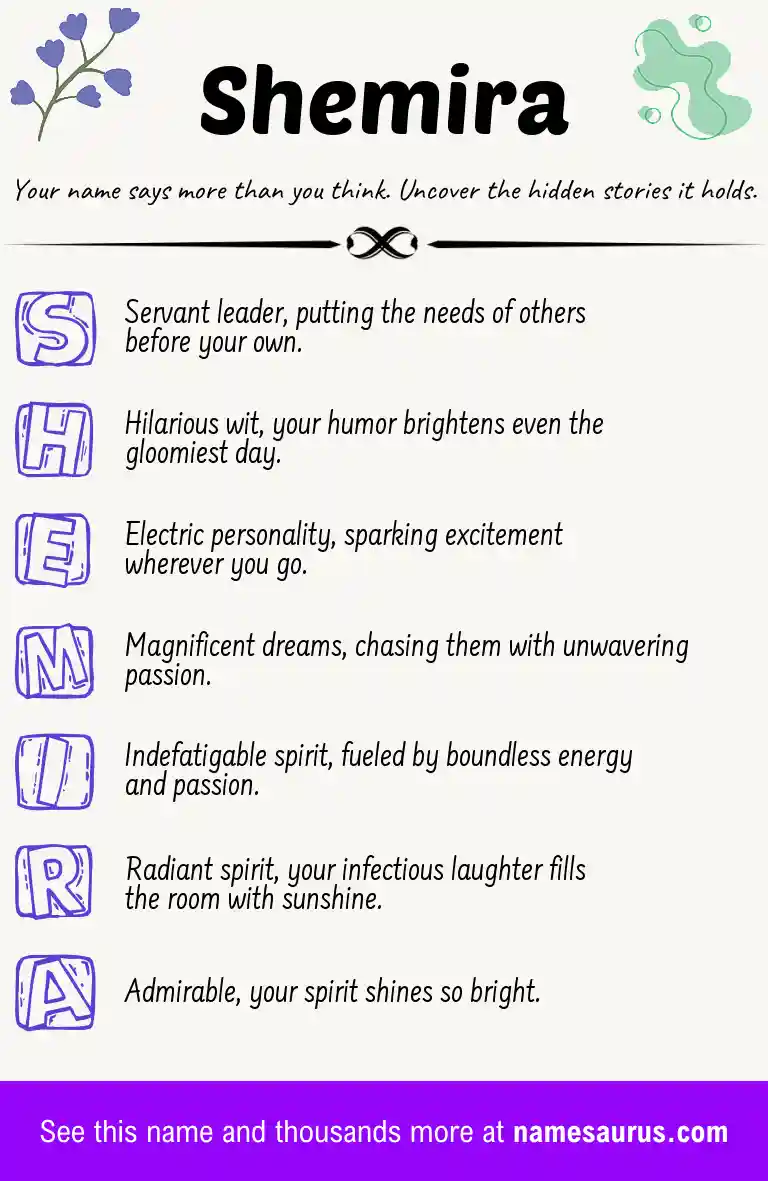Acrostic poem about Shemira.