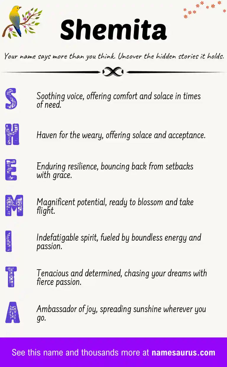 Acrostic poem about Shemita.