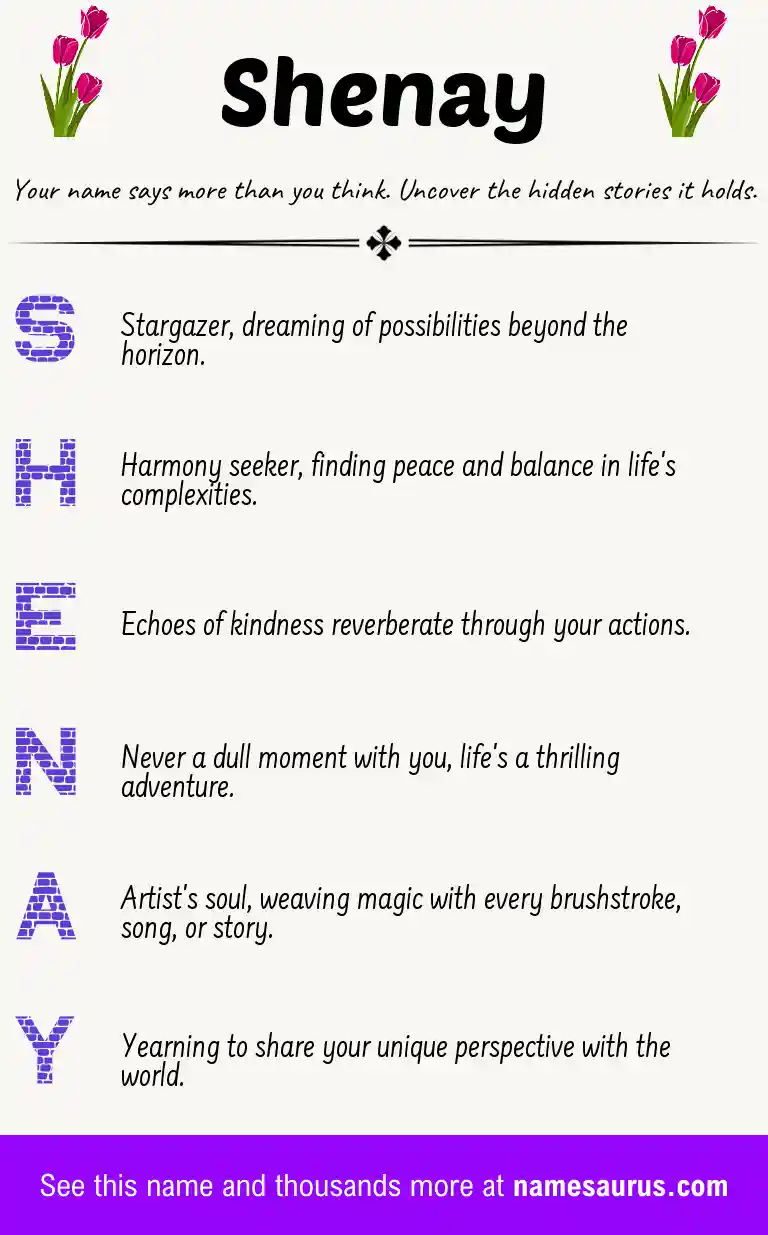 Acrostic poem about Shenay.