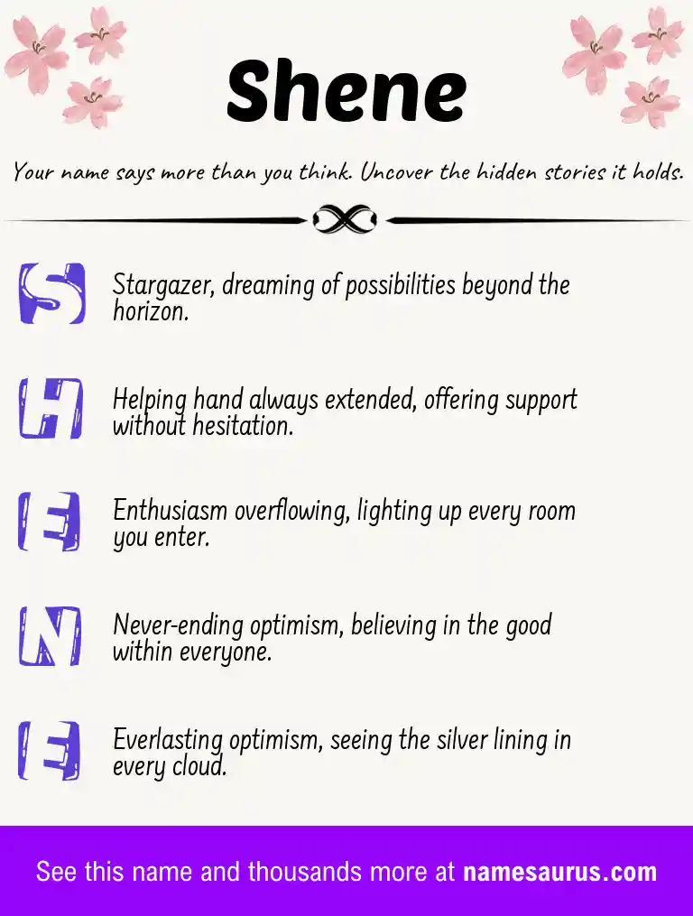 Acrostic poem about Shene.