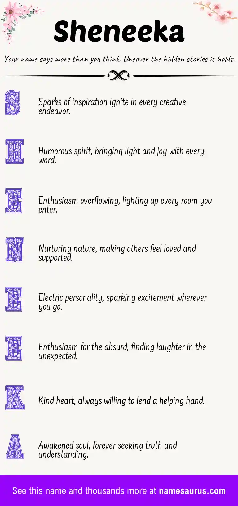 Acrostic poem about Sheneeka.