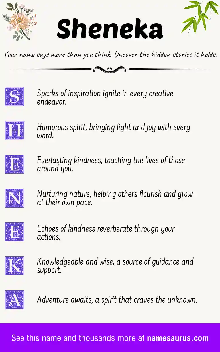 Acrostic poem about Sheneka.
