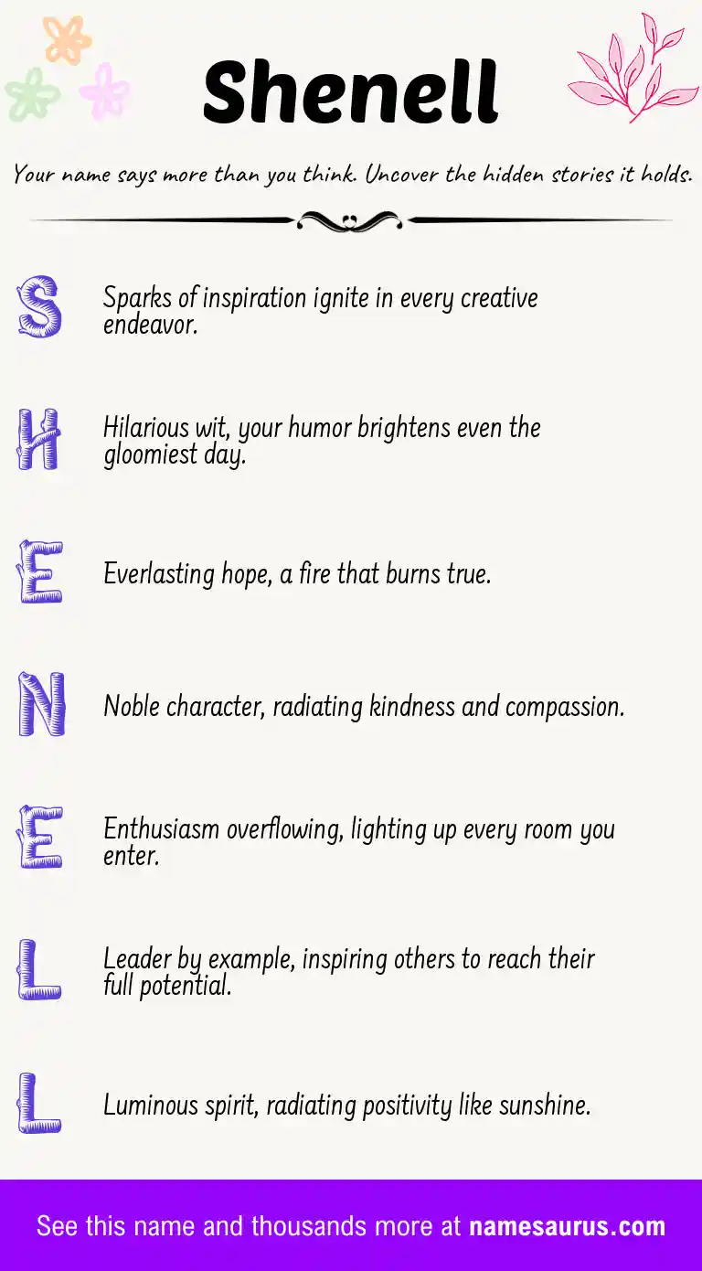 Acrostic poem about Shenell.
