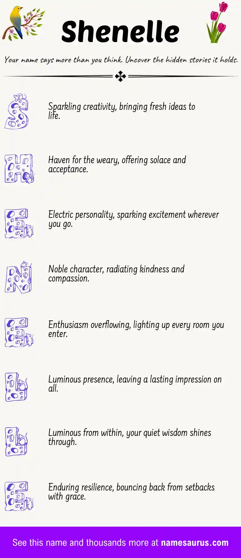 Acrostic poem about Shenelle.