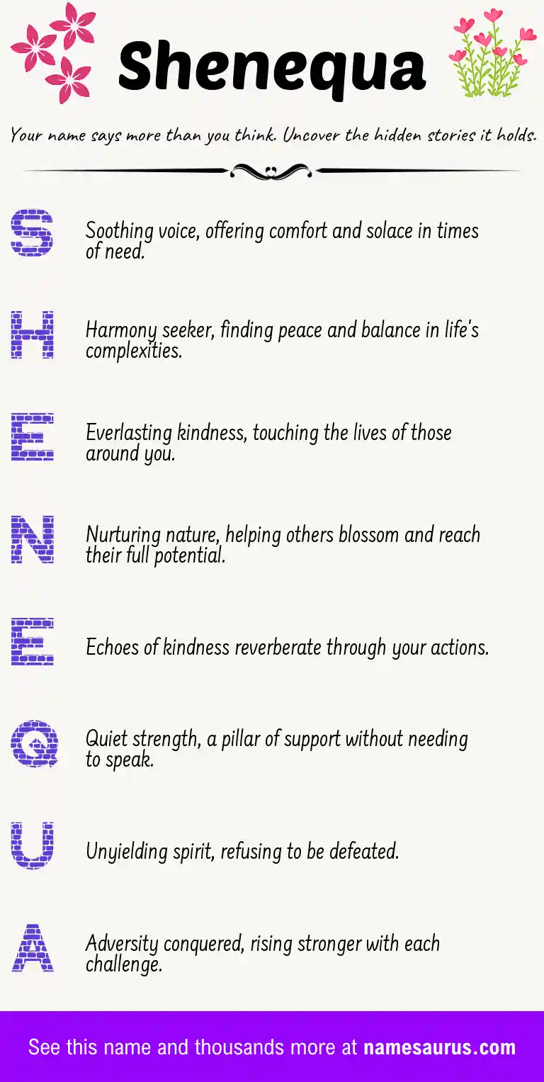 Acrostic poem about Shenequa.