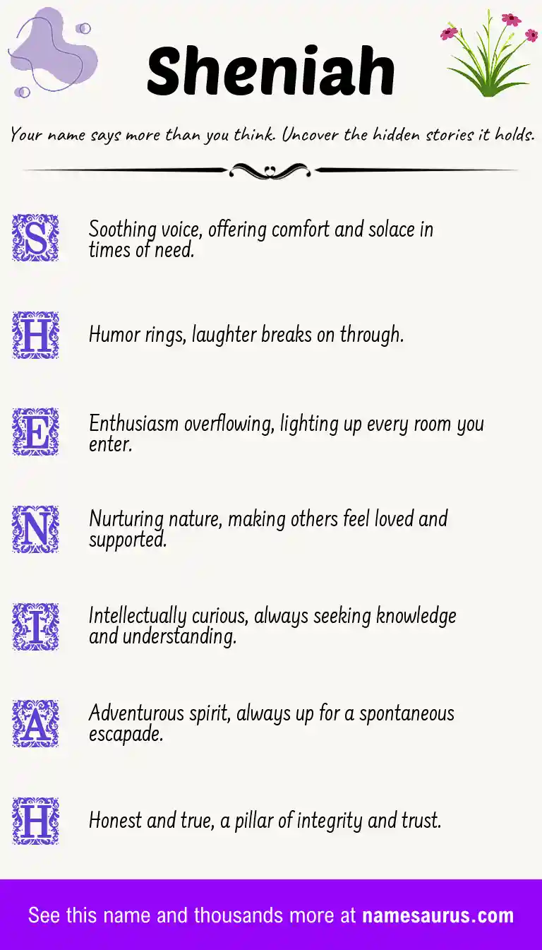 Acrostic poem about Sheniah.