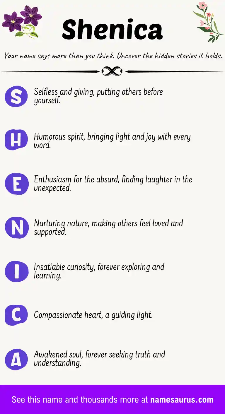 Acrostic poem about Shenica.
