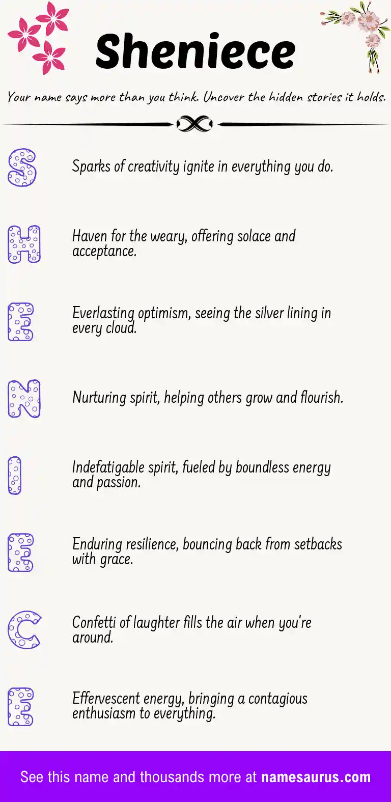 Acrostic poem about Sheniece.