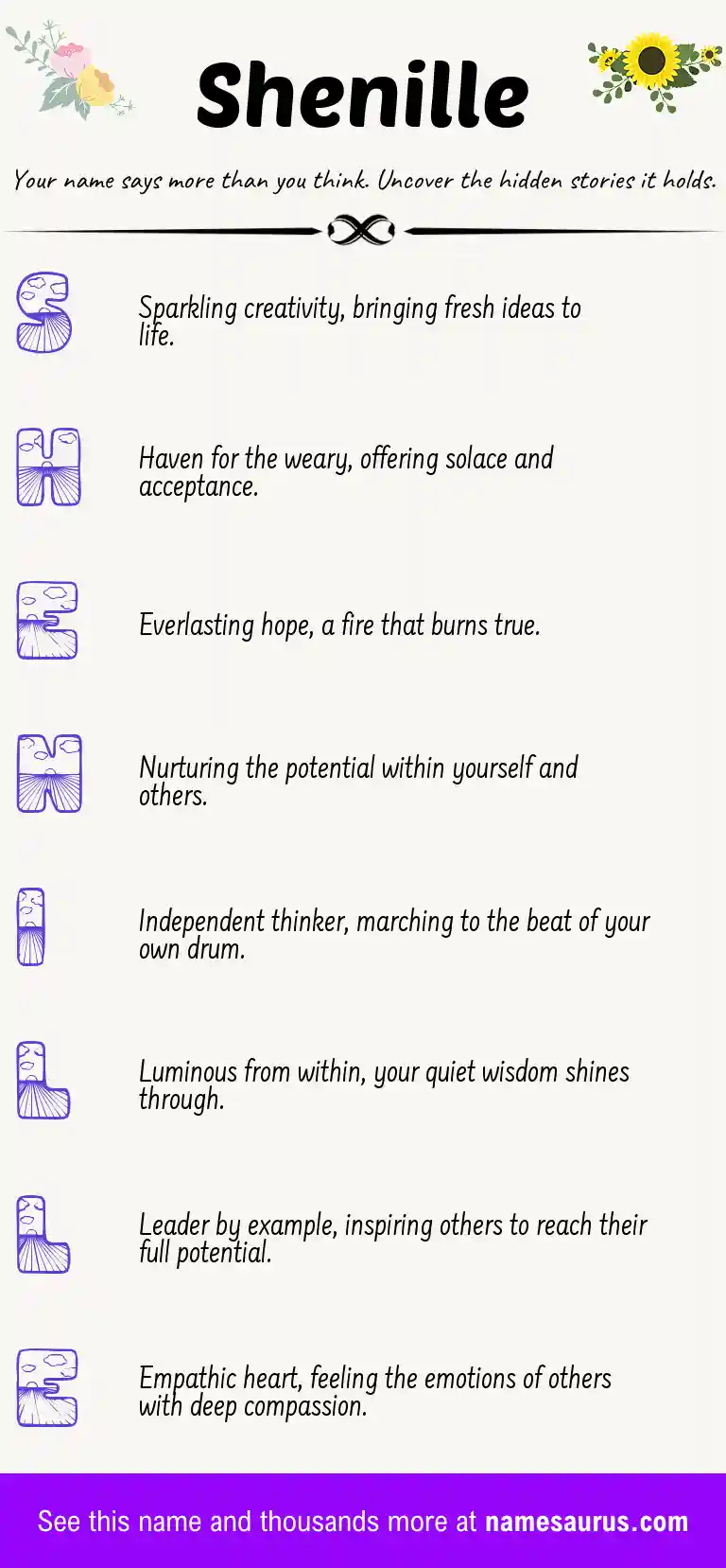 Acrostic poem about Shenille.