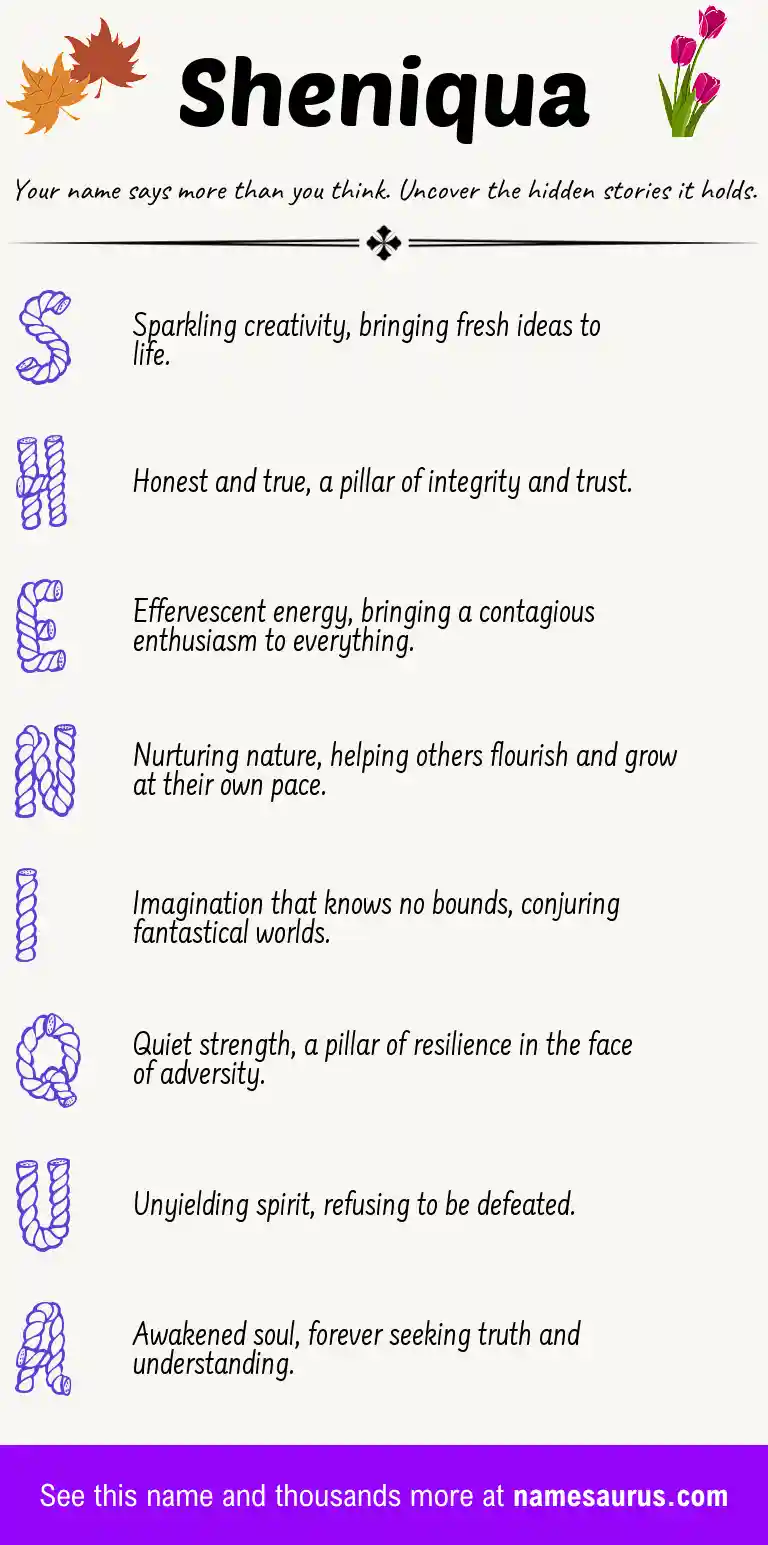 Acrostic poem about Sheniqua.