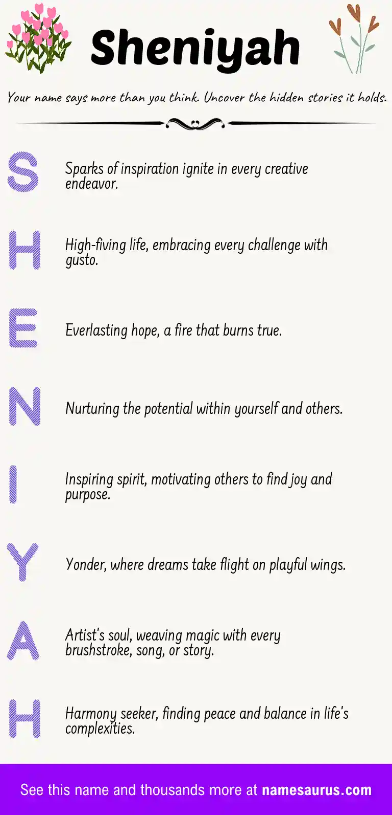 Acrostic poem about Sheniyah.