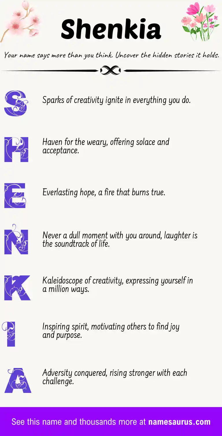Acrostic poem about Shenkia.