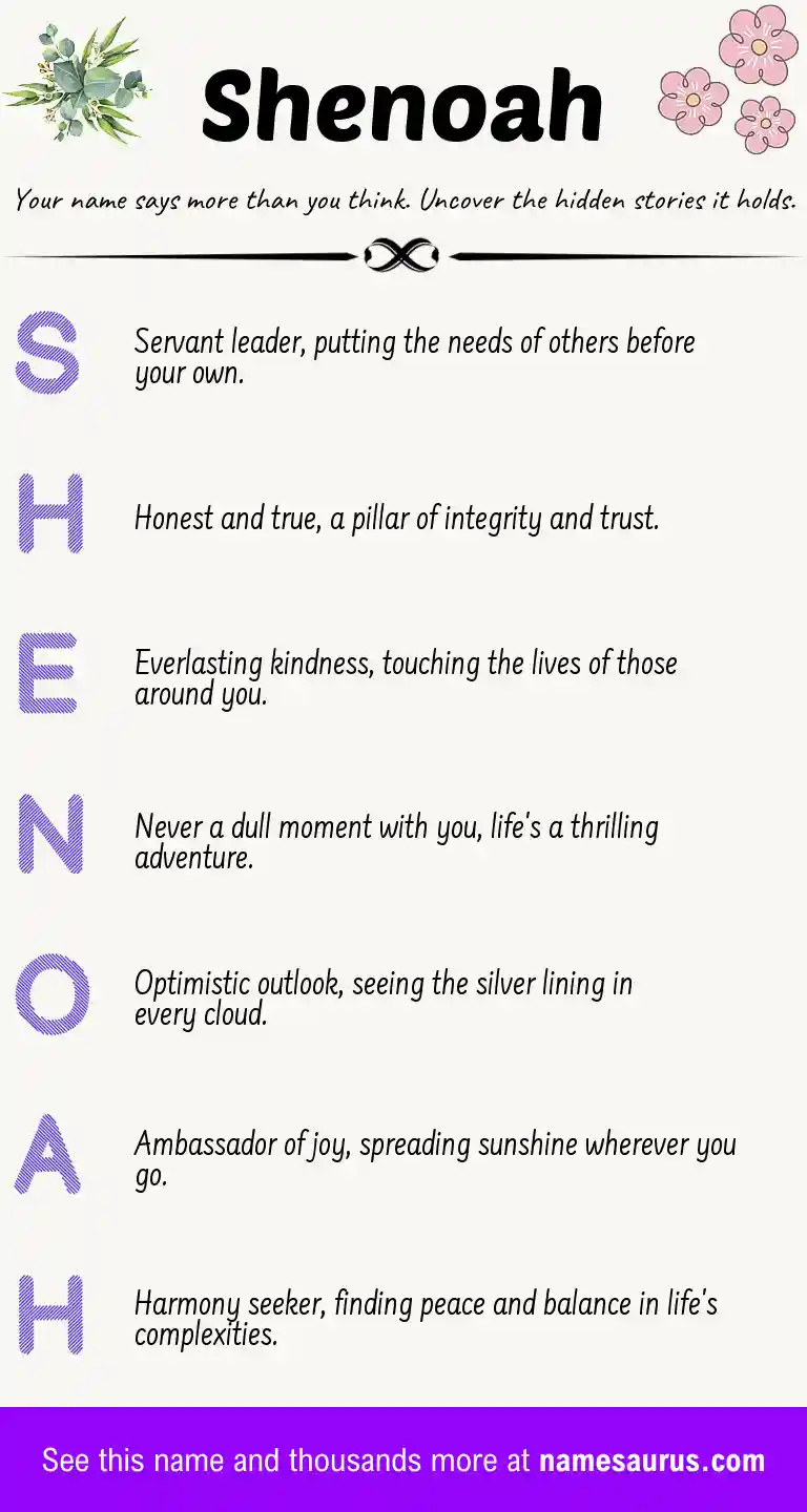 Acrostic poem about Shenoah.