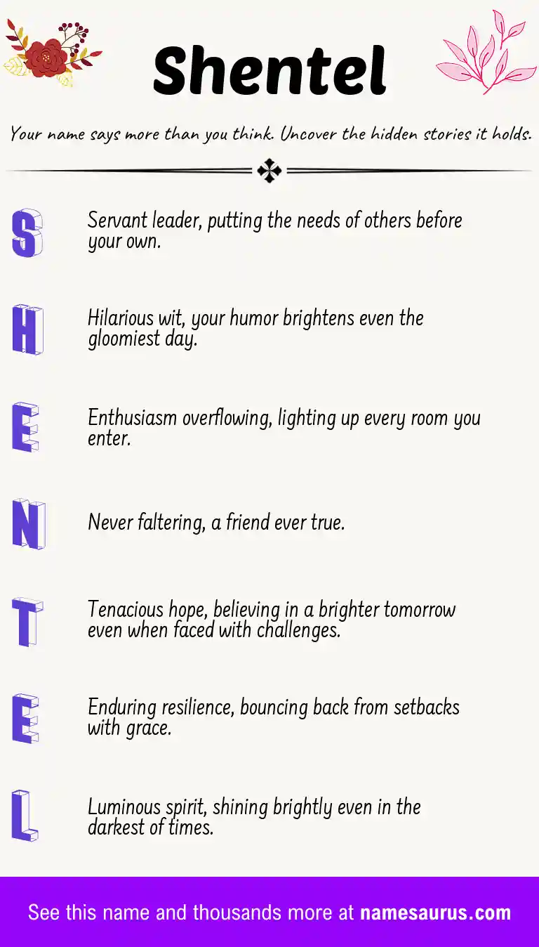 Acrostic poem about Shentel.